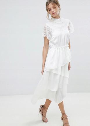 Y.a.s романтична біла сукня верх мереживо, люкс кружево, премиум бренд,