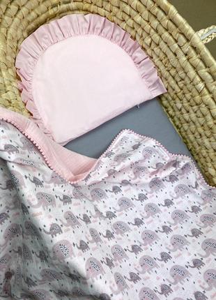 Муслиновый плед і подушка