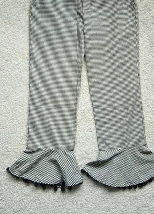 Легінси zara в клітку віші укрочение штани з рюшами штани5 фото