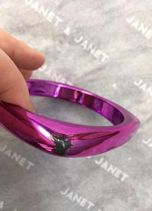 Яркий малиновый фиолетовый браслет бижутерия пластик4 фото