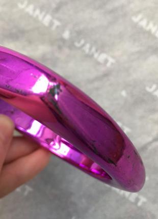 Яркий малиновый фиолетовый браслет бижутерия пластик5 фото