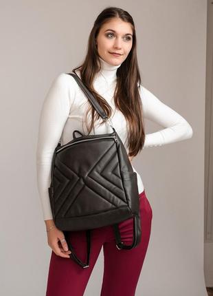 Коричневый женский стильный городской рюкзак для ноутбука, мега вместительный6 фото