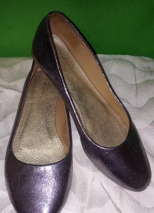 Серебристые балетки (39,5 р 25,6 см.) в очень хорошем состоянии, замечательно смотрятся