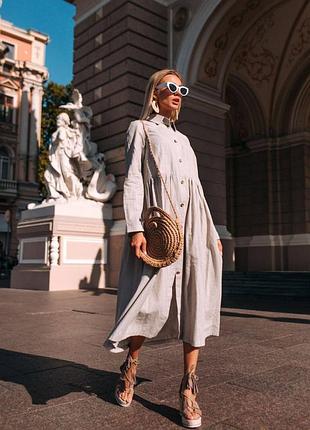 Платье миди на пуговицах