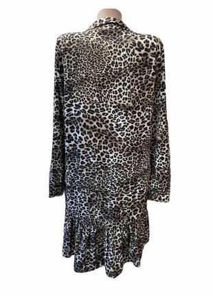 Брендове леопардове плаття з воланом внизу. одернитесь у подарунок !4 фото