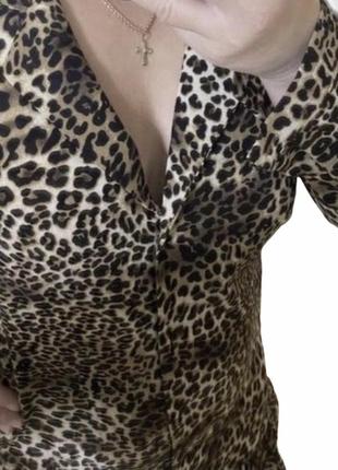 Брендове леопардове плаття з воланом внизу. одернитесь у подарунок !7 фото