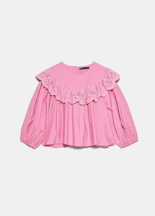 Розовая фуксия рубашка блуза топ зара zara6 фото