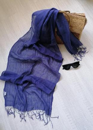 💜большой льняной шарф пастельного оттенка 💜палантин💜льняной платок1 фото