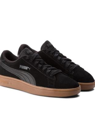 Кеди puma smash v2 sd jr 365176 07 black оригінал натуральна замша