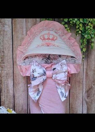 Велюровий конверт з мереживом