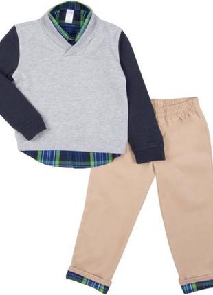 Мальчику р 4 - 5 лет, комплект george - свитер, рубашка и брюки 3шт / set2 фото