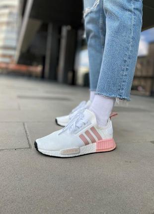 Кросівки nmd whitе/pink