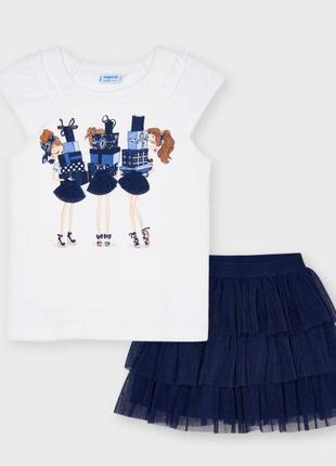 Годовой комплект (футболки + юбка) mayoral на 104 см 4 года