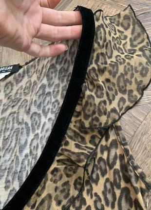 Леопардовая, нарядная майка с бархатными вставками, размер m5 фото