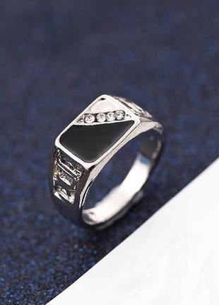 Мужской винтажный перстень с имитацией камня и кристаллами3 фото