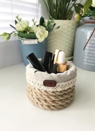 🌿smh🌿 джутова корзинка, кошик, джут, декор, органайзер ,