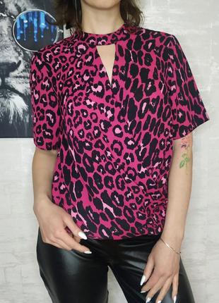 Розовая блуза в леопардовый принт kaleidoscope