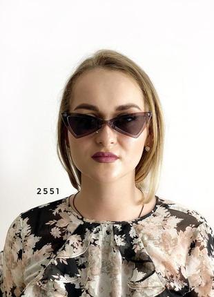 Модні сірі ретро-окуляри сонцезахисні к. 25515 фото