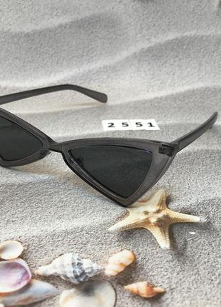 Модні сірі ретро-окуляри сонцезахисні к. 25514 фото