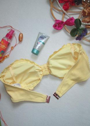 Шикарный фактурный раздельный нежно жёлтый купальник бандо f&f 🌺 👙 🌺4 фото