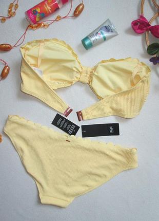 Шикарный фактурный раздельный нежно жёлтый купальник бандо f&f 🌺 👙 🌺2 фото