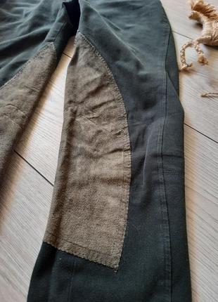 Круті штани, стильні з замшевими латками 36р, кольору хакі5 фото