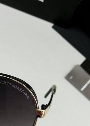 Очки в стиле dolce & gabbana  унисекс солнцезащитные черные в металле с градиентом9 фото