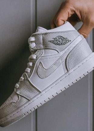 Кроссовки женские nike air jordan 1 amp “ white\grey\camo”6 фото