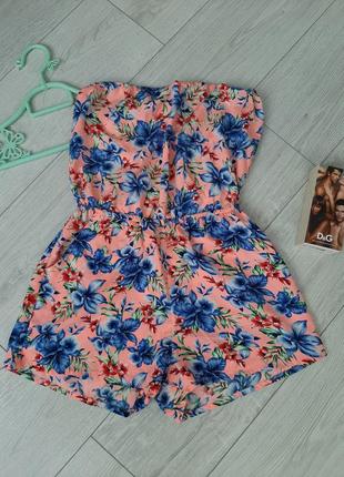 Ромпер / комбинезон женский летний бандо с открытой спиной