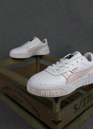 Прекрасные женские кроссовки кеды puma cali белые с пудрой7 фото