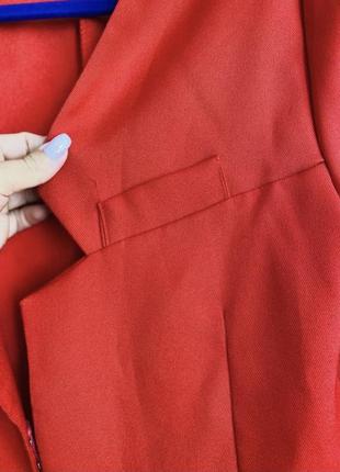 Красный пиджак строгого кроя, красный блейзер7 фото
