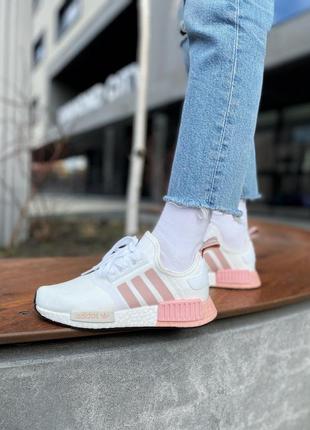 Кросівки nmd whitt/pink кросівки