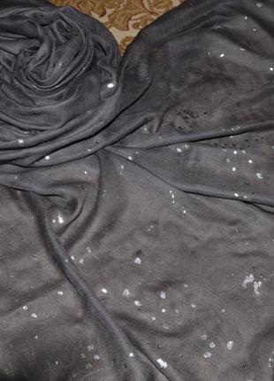 Vip шикарний обладнаний індійський шарф палантин "східна ніч" 200*105см lilly black1 фото
