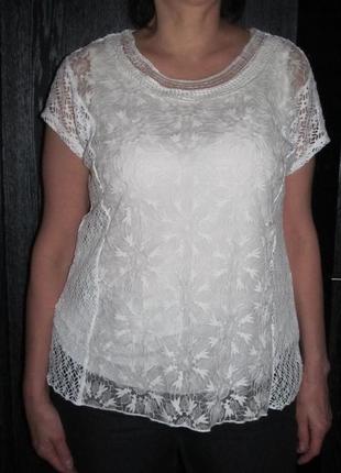 Кружевная трикотажная блуза от canda р. m1 фото