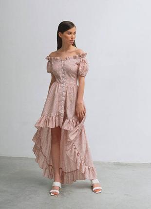 Цветочнон платье асимметричное1 фото