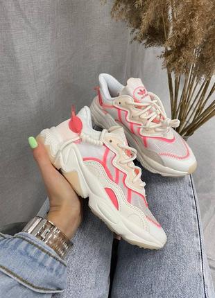 Жіночі кросівки adidas ozweego adiprene pink cream демісезонні