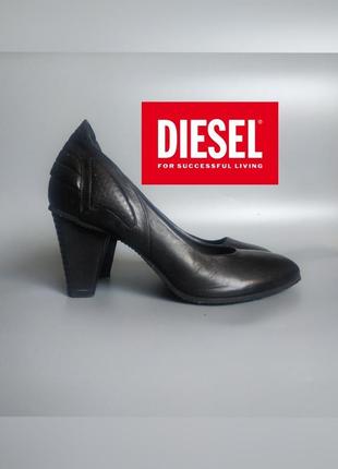 Diesel туфлі човники на блочному стійкому каблуці грубі стім-панк рок1 фото
