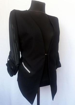 Суперціна. стильний чорний піджак блуза. новий, р-ри s-m4 фото