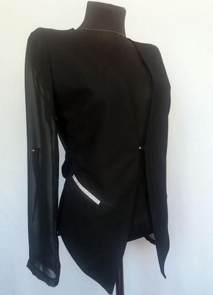 Суперціна. стильний чорний піджак блуза. новий, р-ри s-m3 фото