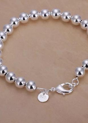 Трендовый серебряный браслет s925 6 mm