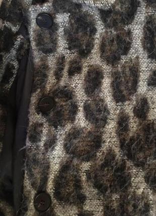 Пиджак zara пальто жакет шерсть альпака 🦙 лана леопардовый6 фото