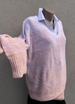 Кофта,свитер,джемпер,пуловер,меланж,хлопок,bonprix,большой размер.7 фото