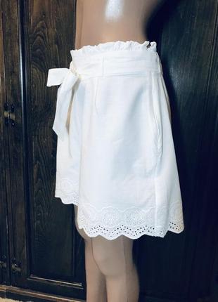Terranova шикарные білі шорты шортики прошва выбитые вышитые модные трендовые стильные7 фото