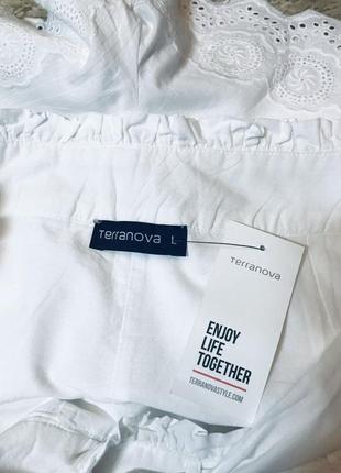 Terranova шикарні білі шорти шортики прошва вибиті вишиті модні стильні трендові10 фото