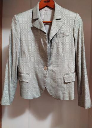 Стильный пиджак, жакет, блейзер жемчужного цвета perla. размер-44.