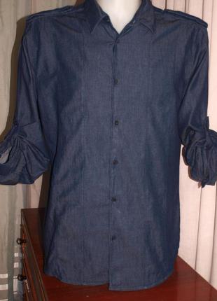 Красивая котоновая рубашка (л) замеры 100% котон, отлично смотрится. пр-во турция