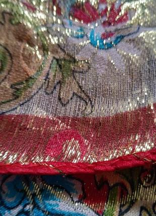 Шелковый платок с люрексовой нитью.5 фото