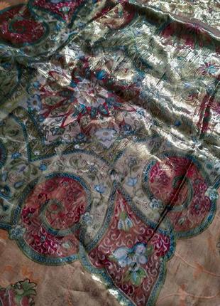 Шелковый платок с люрексовой нитью.8 фото