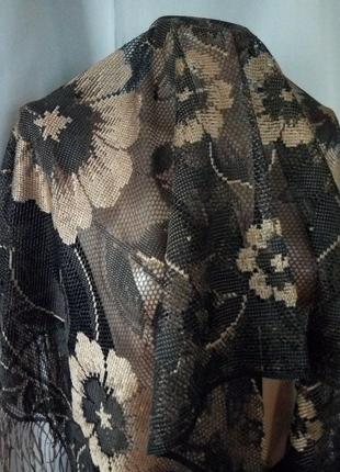 Шаль, платок, косынка, сетка, большой размер2 фото