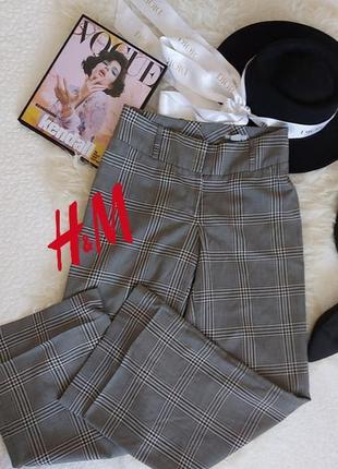 Трендовые класные свободные брюки в клетку в идеальном состоянии🖤h&m🖤1 фото